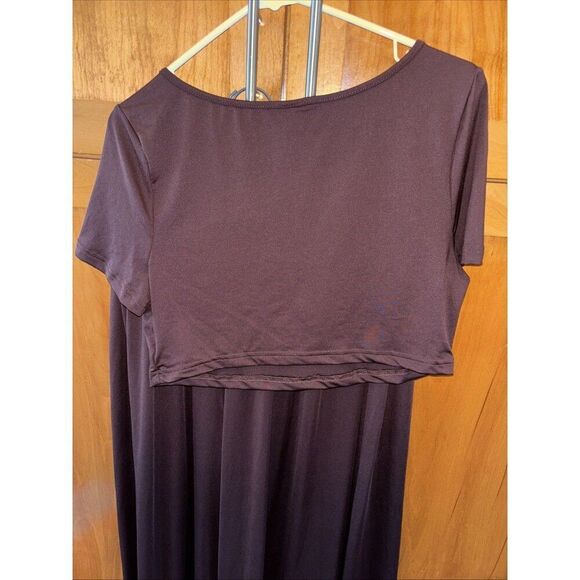 SHEIN Two Piece Set Crop Top Wide Leg Pants Women XL Cozy Knit Chocolate Brown - Picture 5 of 10